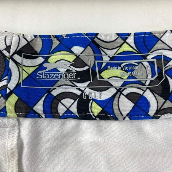 Slazenger Womens 6 Golf Tennis Athletic Skort Blue Green Geometric Pattern - Picture 5 of 7